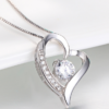 925 Real Silver open heart pendant necklace