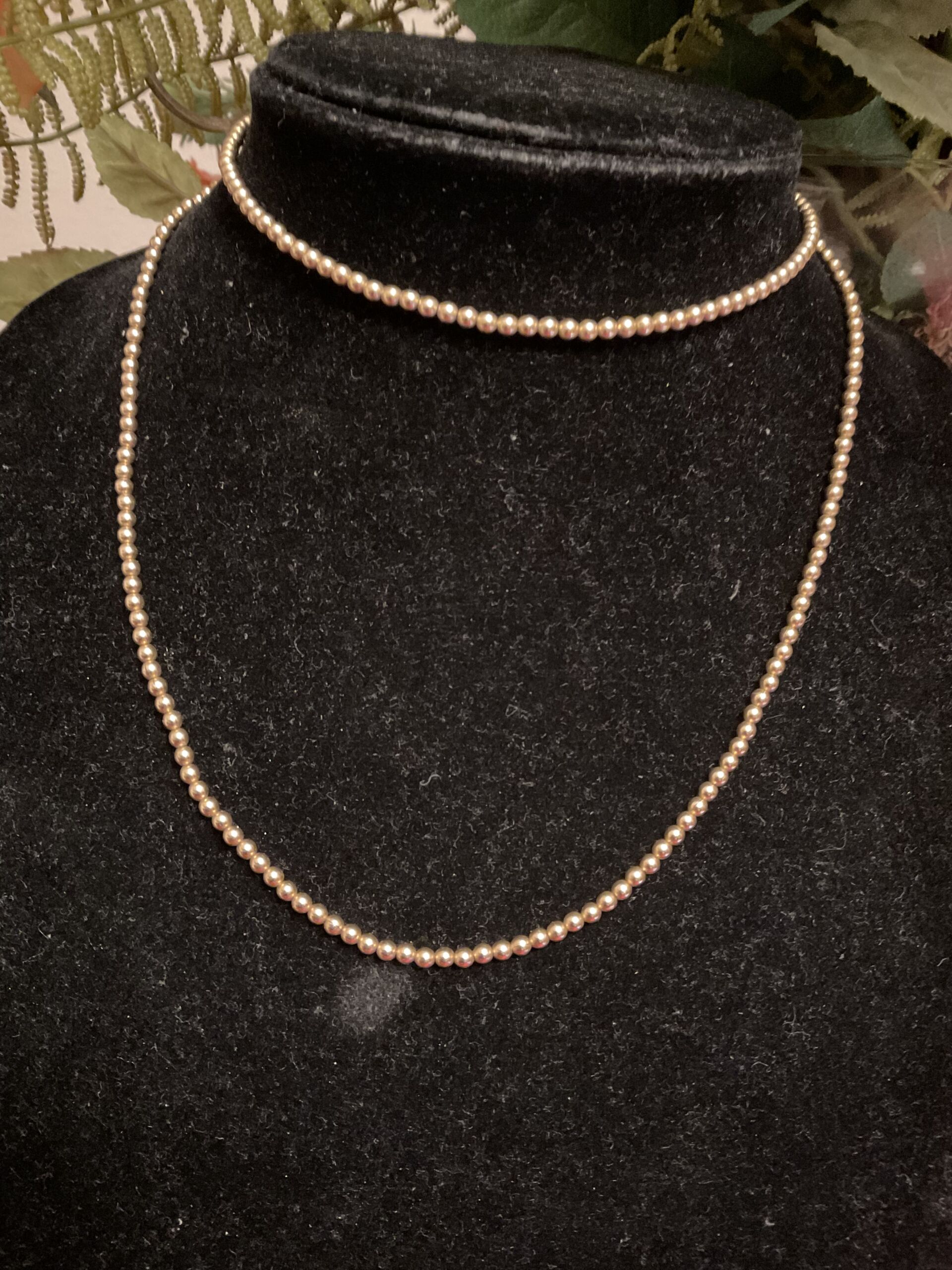 14k Yellow Gold Bead Ball Necklace 16 Inches Pre-owned condition 17.11 grams