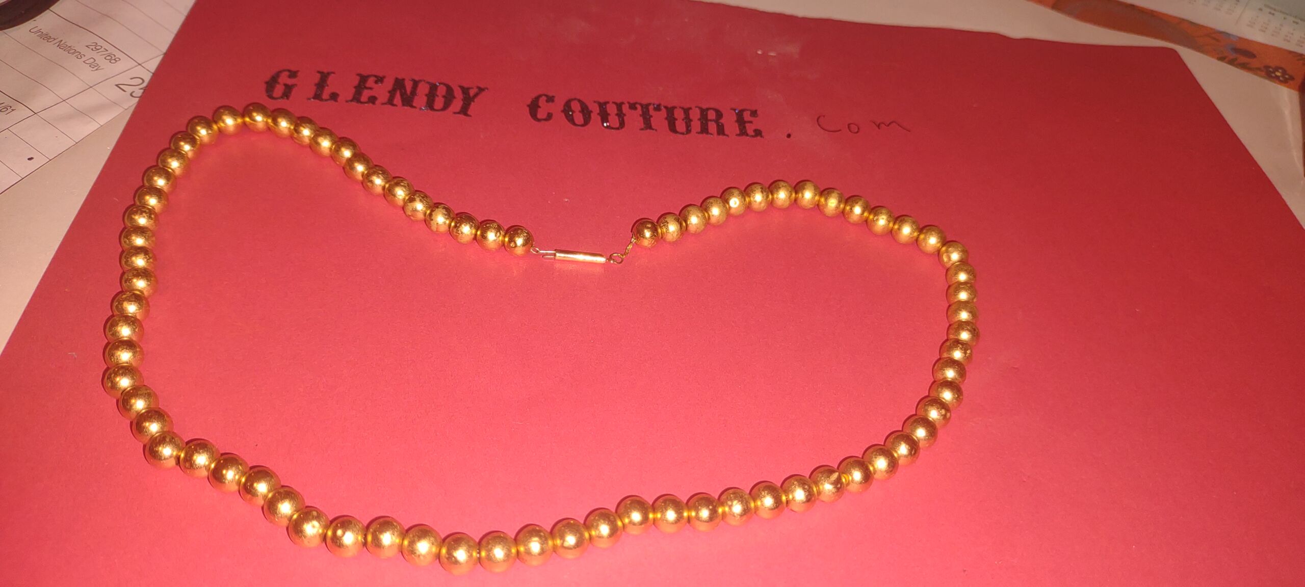 14k gold beaded vintage necklace