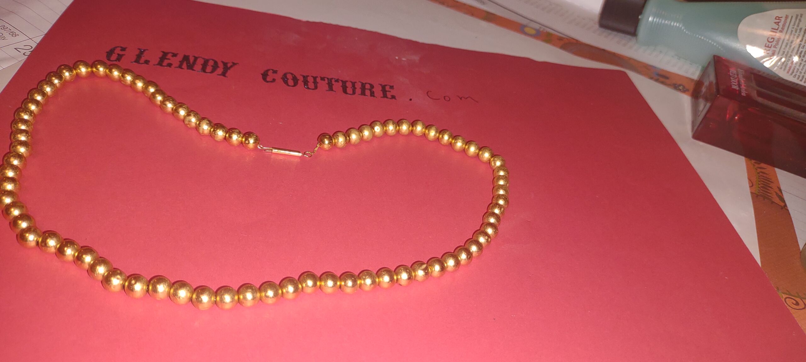 14k gold beaded vintage necklace