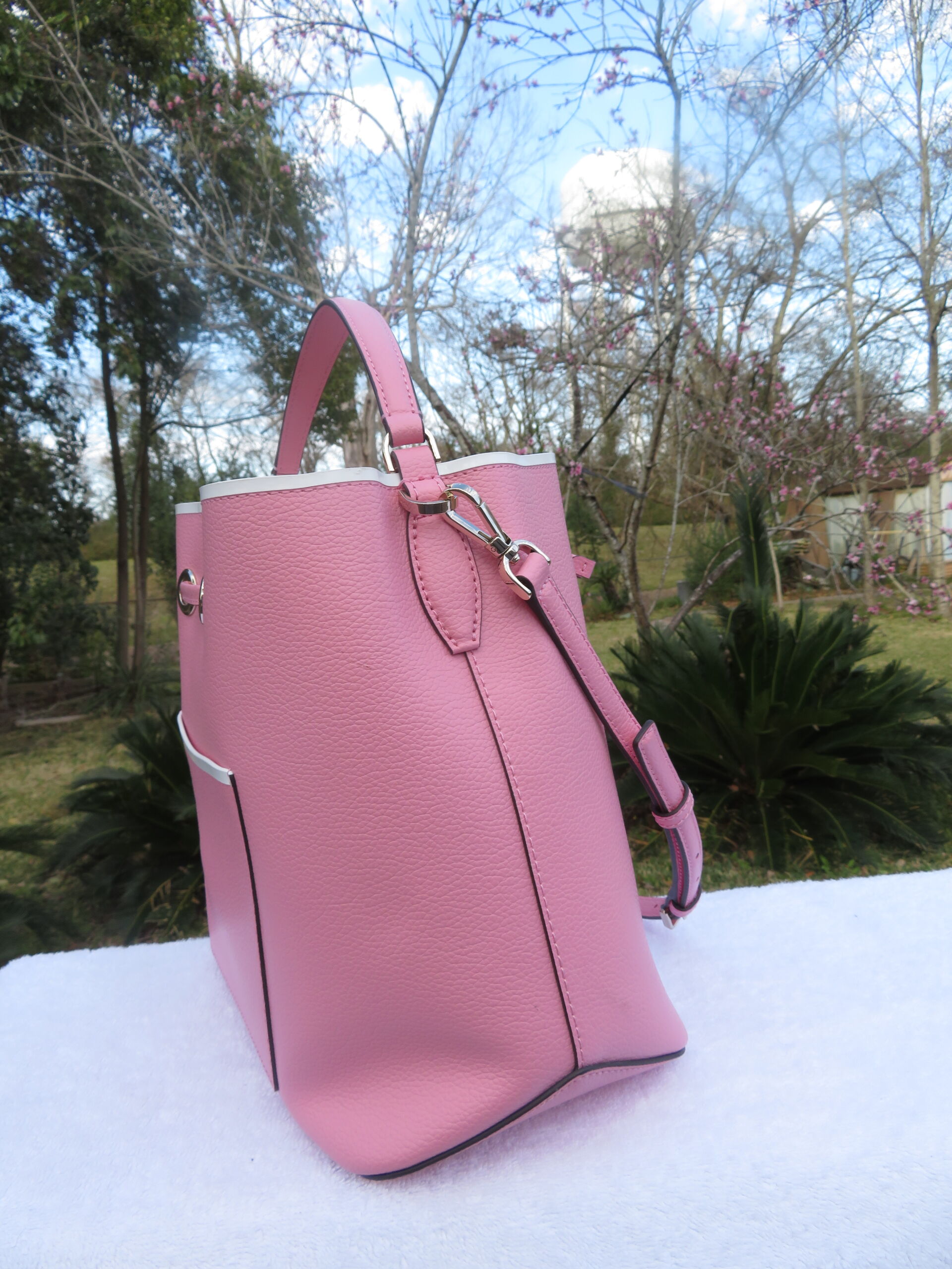 Kate Spade Eva Bright Carnation {pink} Large Bucket Crossobody Bag