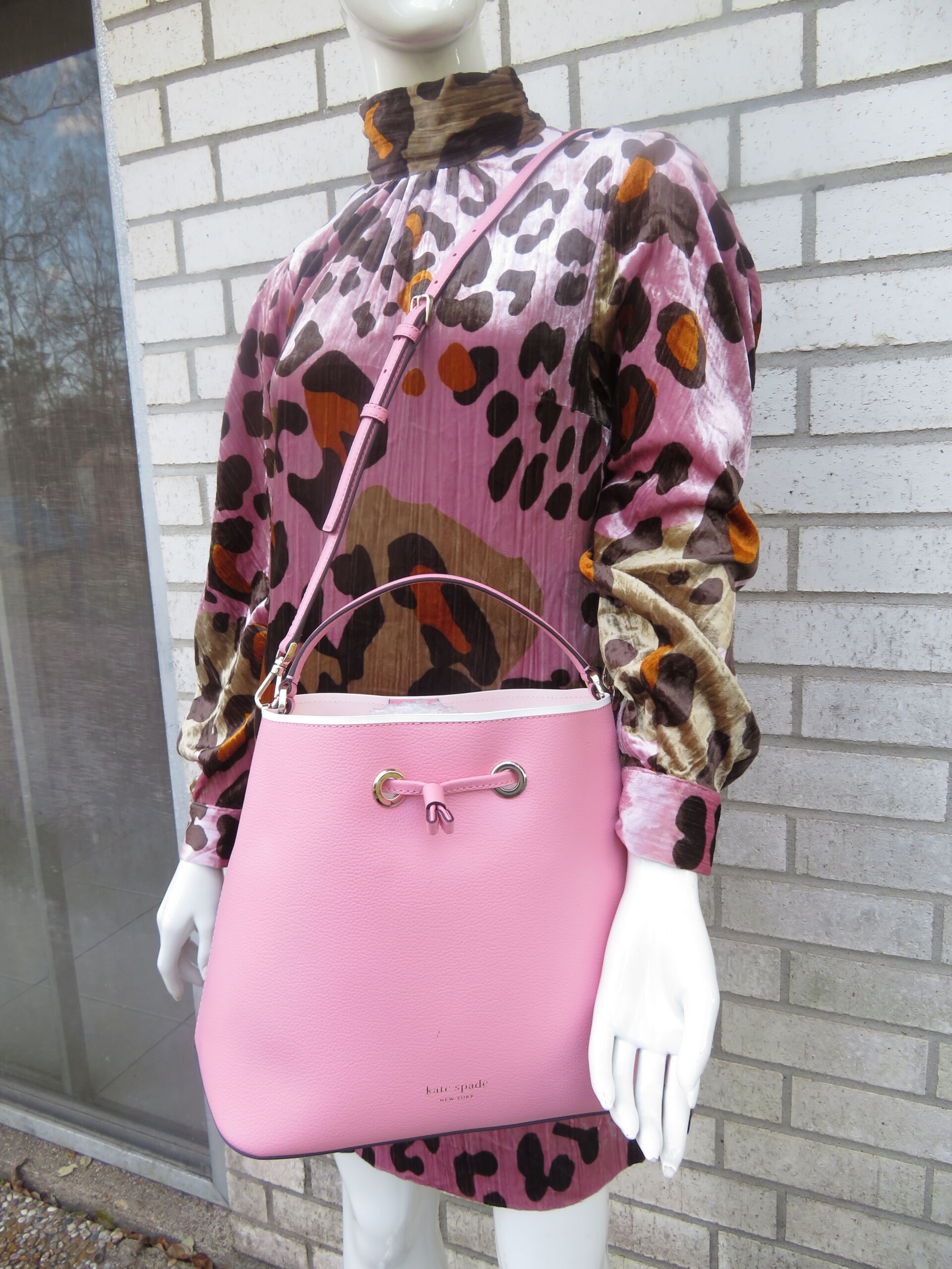 Kate Spade Eva Bright Carnation {pink} Large Bucket Crossobody Bag